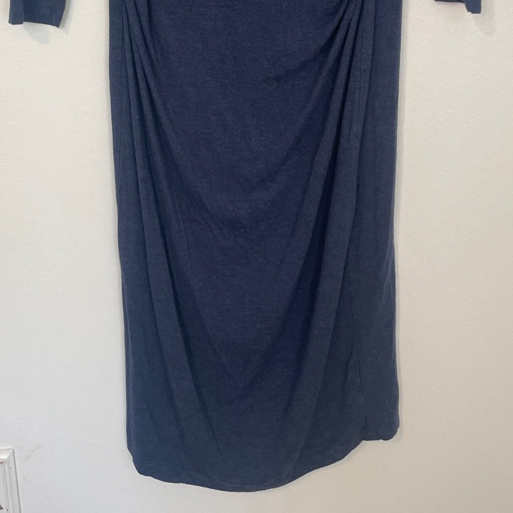 Summer and Sage Maternity Chic Navy Long Sleeve Maxi Dress Small - Picture 3 of 9